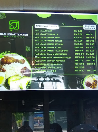 Nasi Lemak Teacher by NLT — Menu, Bukit Mertajam, Pulau Pinang