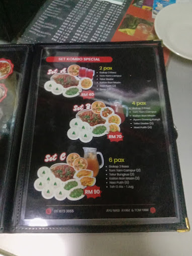 Ayu Nasi Ayam & Tomyam — Menu, Bukit Mertajam, Pulau Pinang