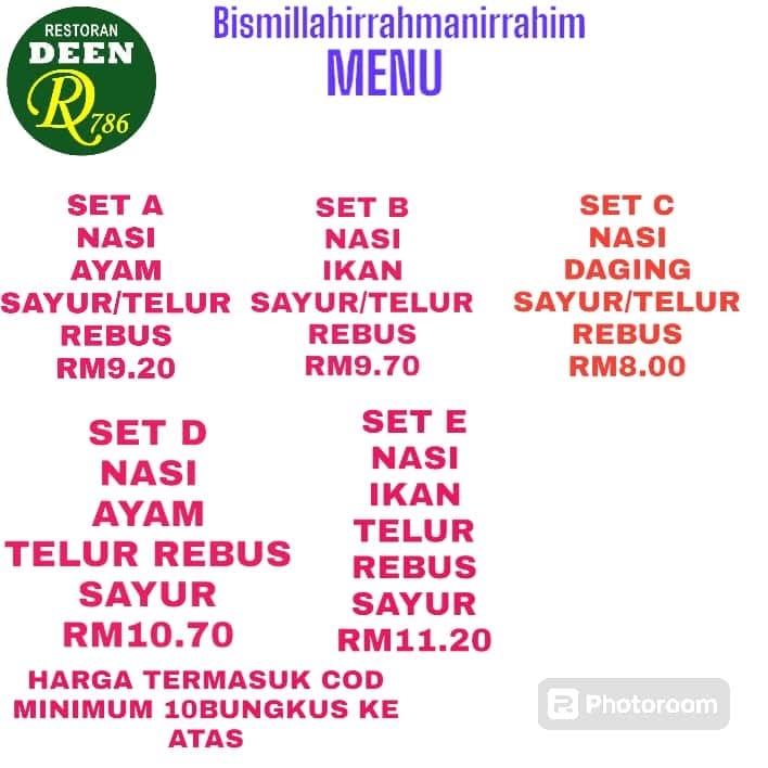 Nasi Kandar Deen @ Bukit Mertajam — Menu, Bukit Mertajam, Pulau Pinang