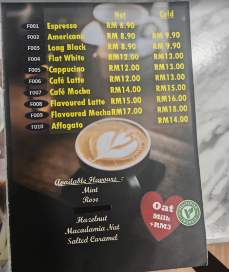 HUG food & coffee — Menu, Bukit Mertajam, Pulau Pinang