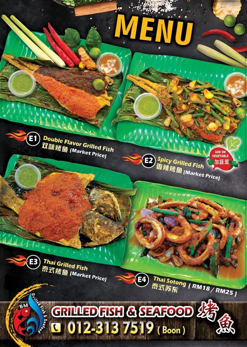 BM Grilled Fish & Seafood — Menu, Bukit Mertajam, Pulau Pinang