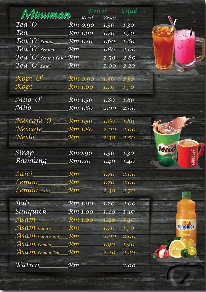 CZ Corner — Menu, Bukit Mertajam, Pulau Pinang
