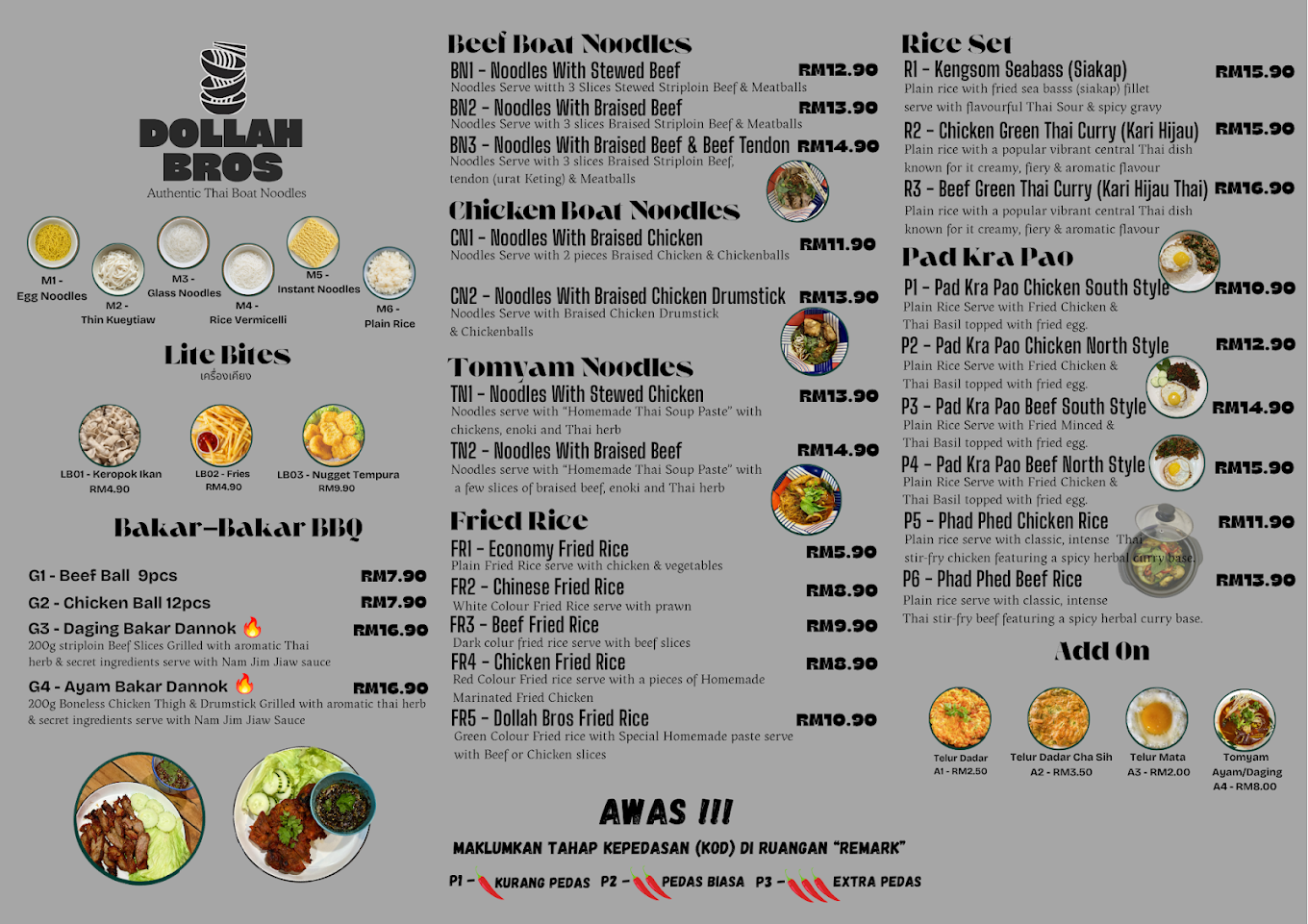 Dollah Bros : Authentic Thai Boat Noodles — Menu, Bukit Mertajam, Pulau Pinang
