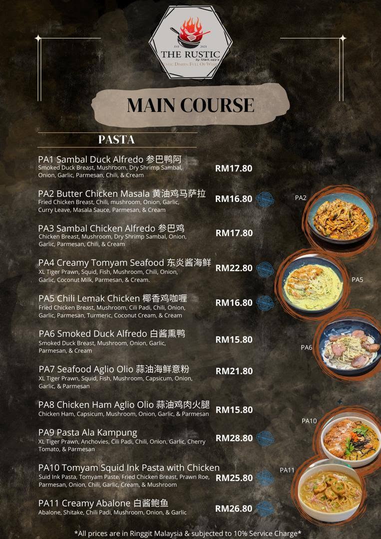 The Rustic By Markozz — Menu, Bukit Mertajam, Pulau Pinang