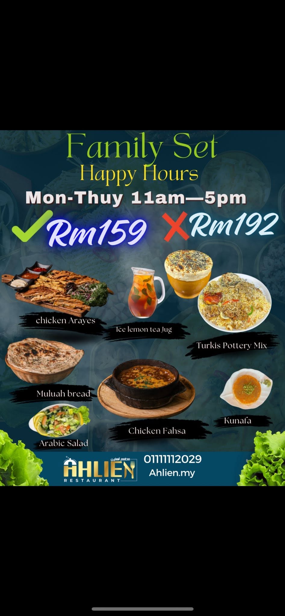 Ahlien Arabic Restaurant — Menu, Bukit Mertajam, Pulau Pinang