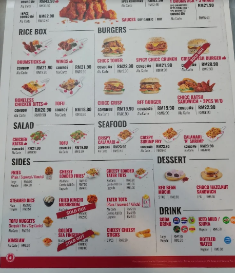 4Fingers Crispy Chicken Juru Setia — Menu, Bukit Mertajam, Pulau Pinang