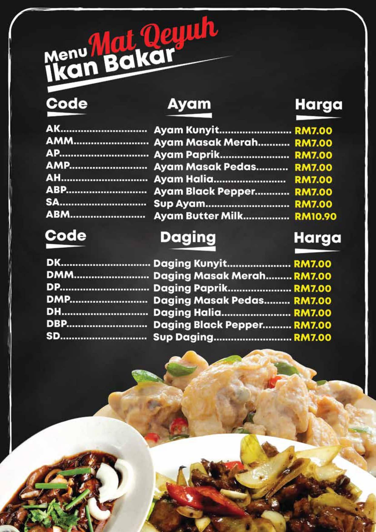 Restoran Mat Qeyuh Ikan Bakar — Menu, Kepala Batas, Pulau Pinang