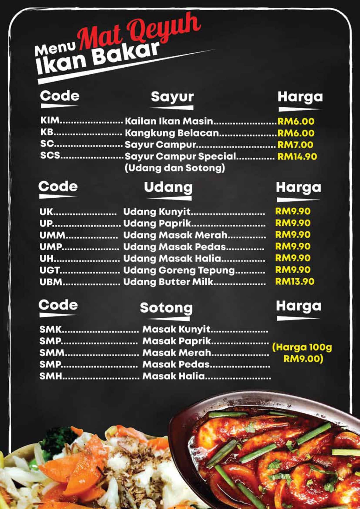 Restoran Mat Qeyuh Ikan Bakar — Menu, Kepala Batas, Pulau Pinang