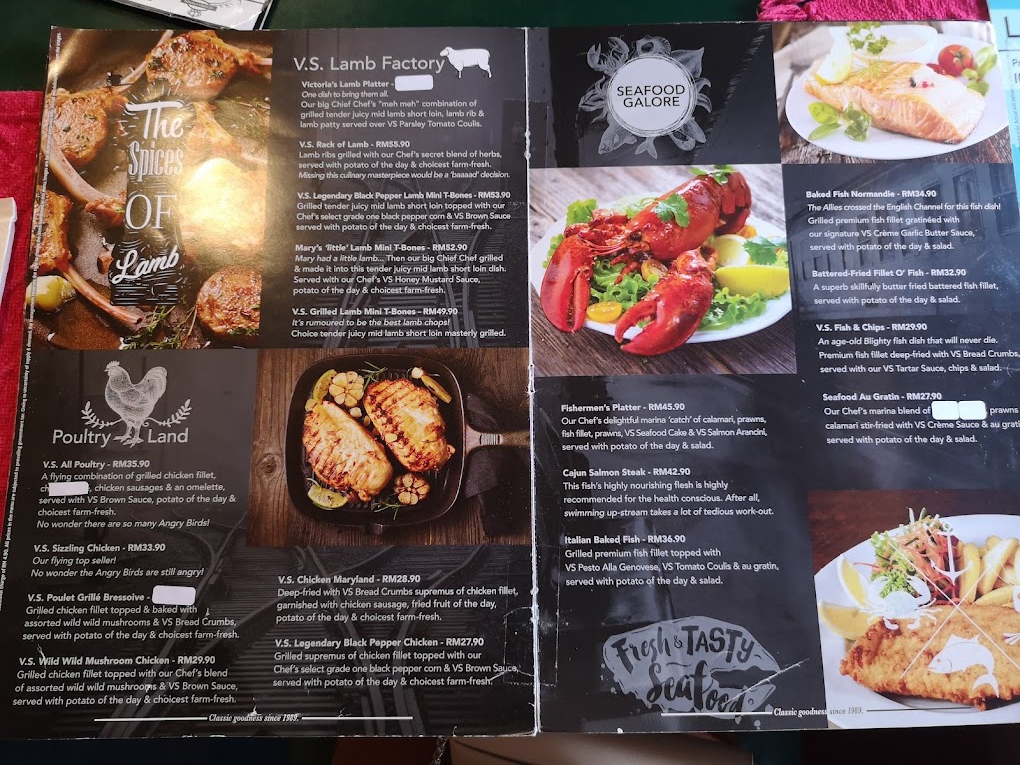 Victoria Station — Menu, Seberang Jaya, Pulau Pinang