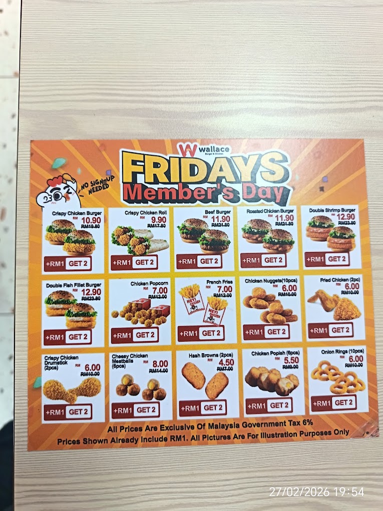 Wallace — Menu, George Town, Pulau Pinang