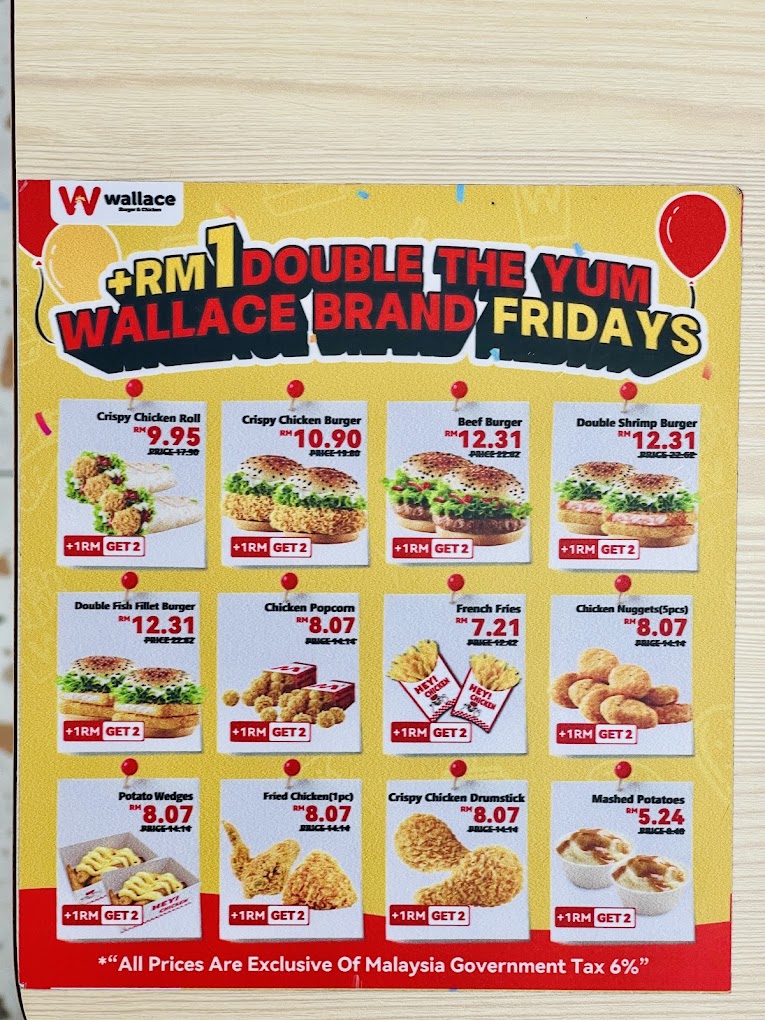 Wallace — Menu, George Town, Pulau Pinang