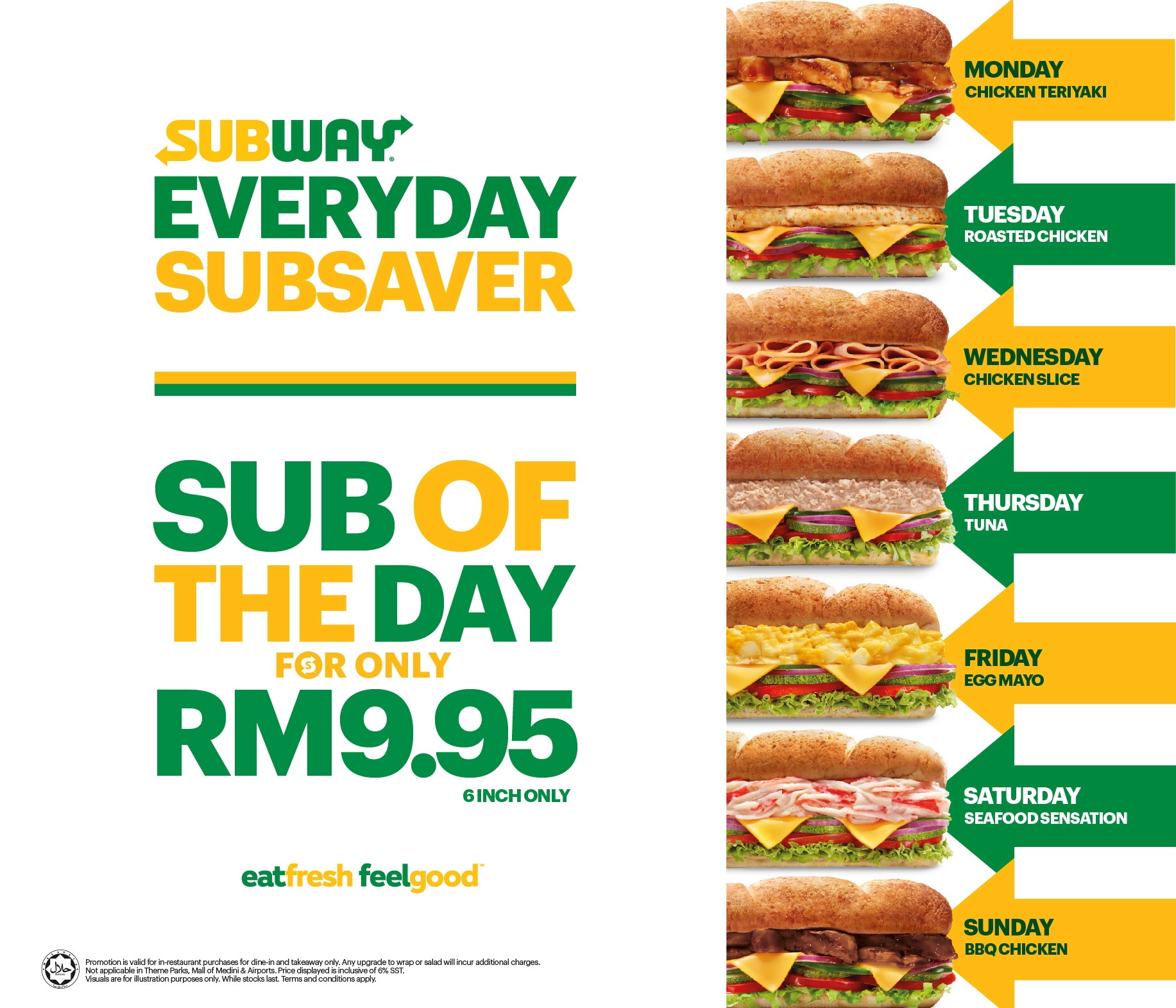 Subway Penang Sentral Butterworth — Menu, Butterworth, Pulau Pinang