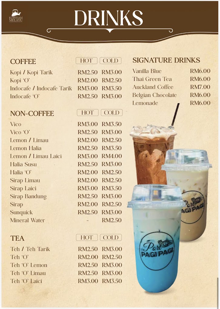 Port Pagi Pagi (Kopitiam Melayu) — Menu, Kepala Batas, Pulau Pinang
