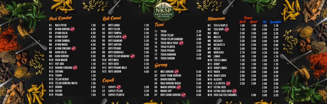 Restoran Nasi Kandar Sri Pinang — Menu, Butterworth, Pulau Pinang