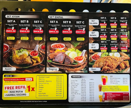 Ayam Gepuk Pak Aji @ Sungai Dua — Menu, Butterworth, Pulau Pinang
