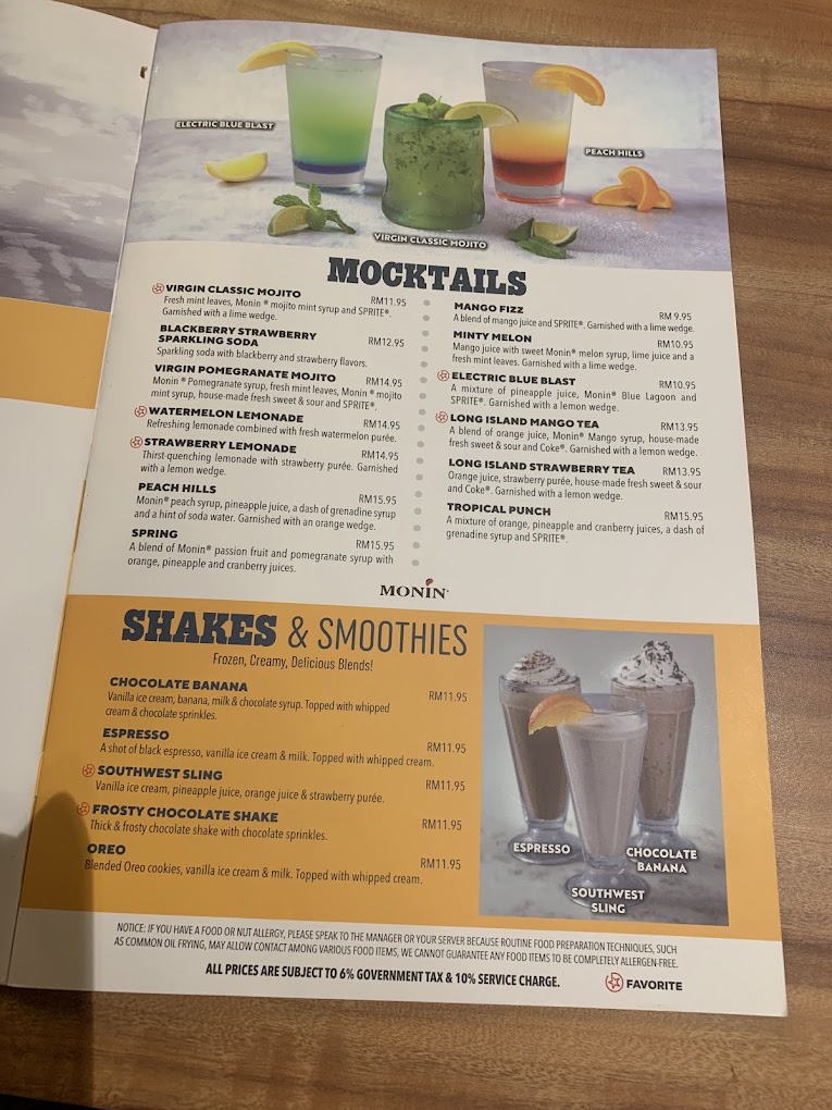 Chili’s @ Sunway Carnival Mall — Menu, Perai, Pulau Pinang