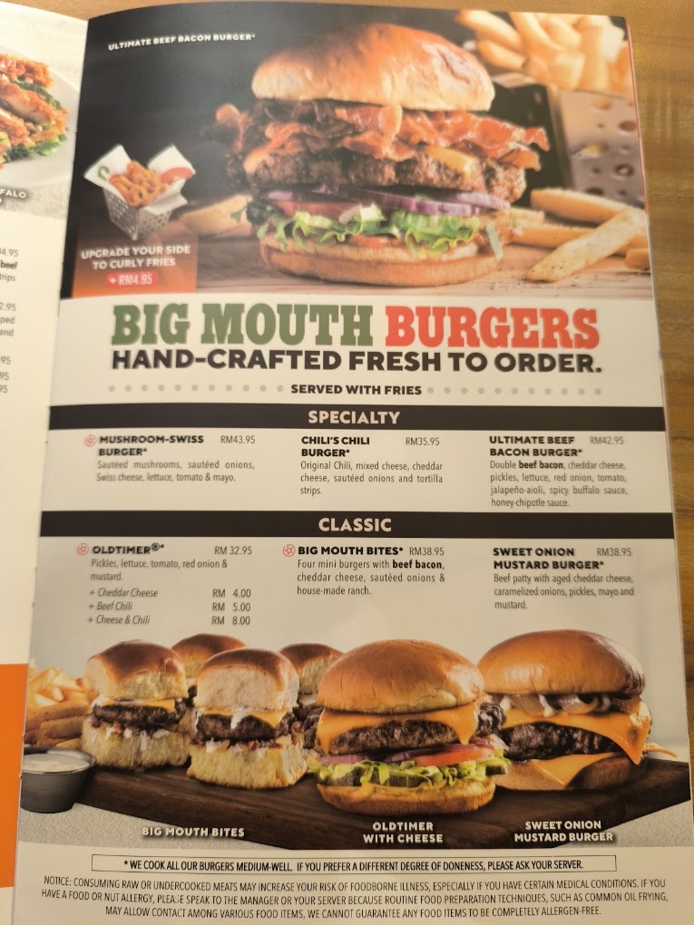 Chili’s @ Sunway Carnival Mall — Menu, Perai, Pulau Pinang