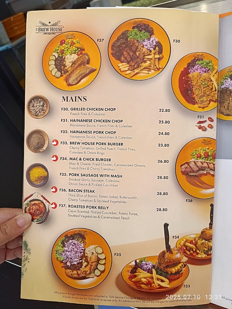 The Brew House @ Sunway Carnival Mall, Penang — Menu, Seberang Jaya, Pulau Pinang