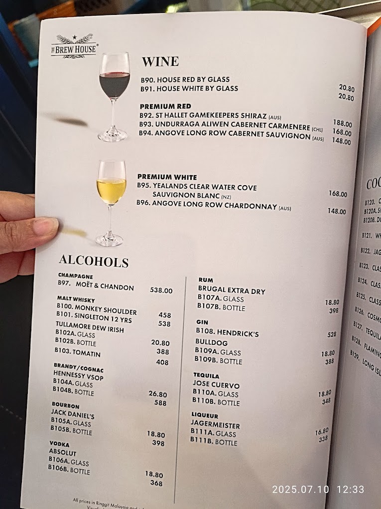 The Brew House @ Sunway Carnival Mall, Penang — Menu, Seberang Jaya, Pulau Pinang