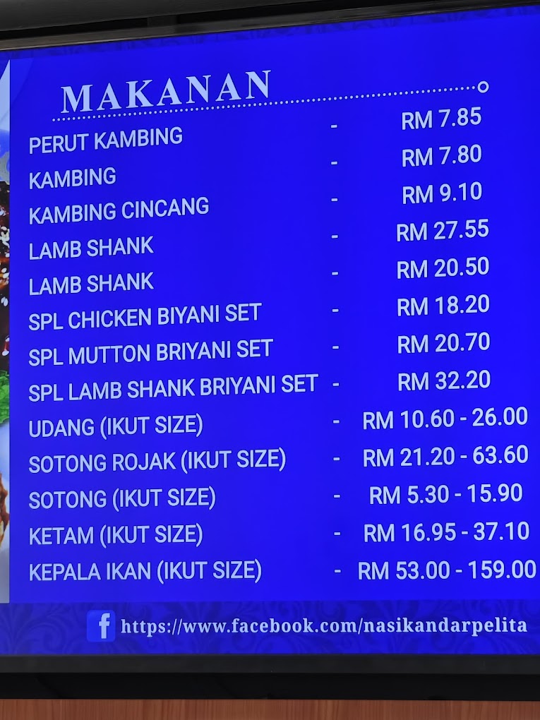 Nasi Kandar Pelita — Menu, Perai, Pulau Pinang