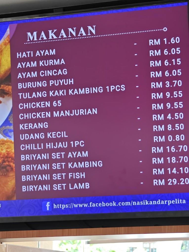 Nasi Kandar Pelita — Menu, Perai, Pulau Pinang