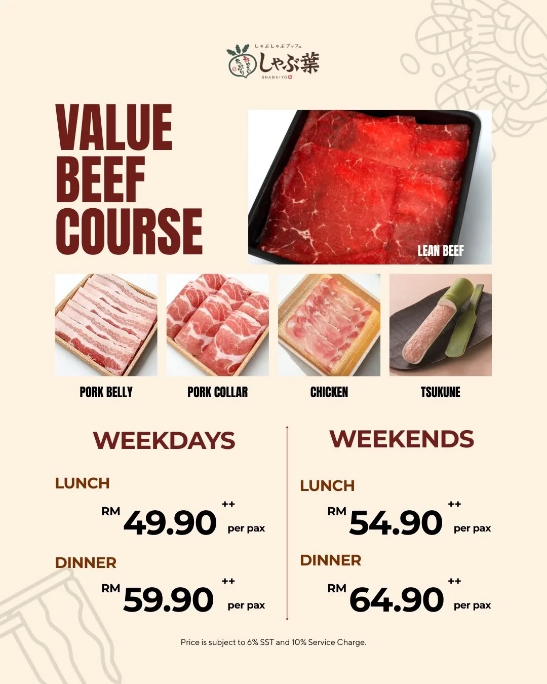 SHABU-YO Sunway Carnival — Menu, Seberang Jaya, Pulau Pinang