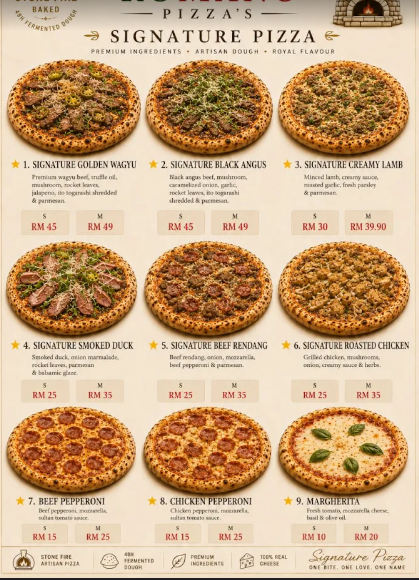 Romano Pizza's — Menu, Permatang Pauh, Pulau Pinang