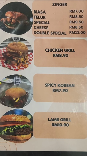 Lyra Burger — Menu, Bukit Mertajam, Pulau Pinang