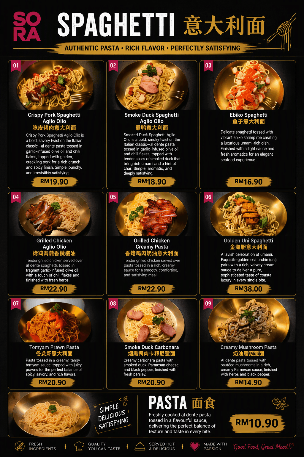 Sora Penang — Menu, George Town, Pulau Pinang