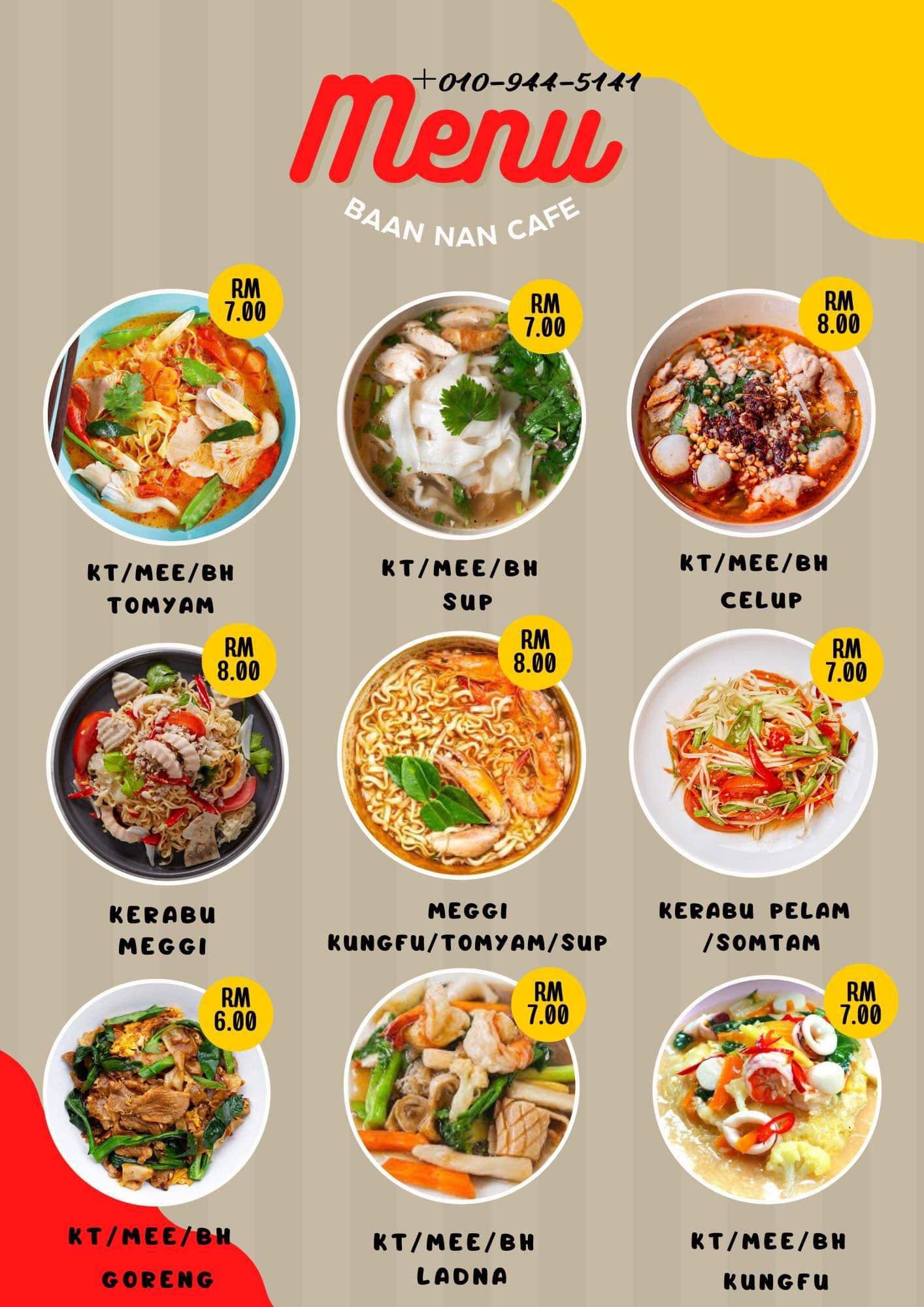 Baan Nan Cafe — Menu, Bayan Lepas, Pulau Pinang