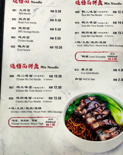 Fatty Fatty Chicken Rice — Menu, Sungai Dua, Pulau Pinang