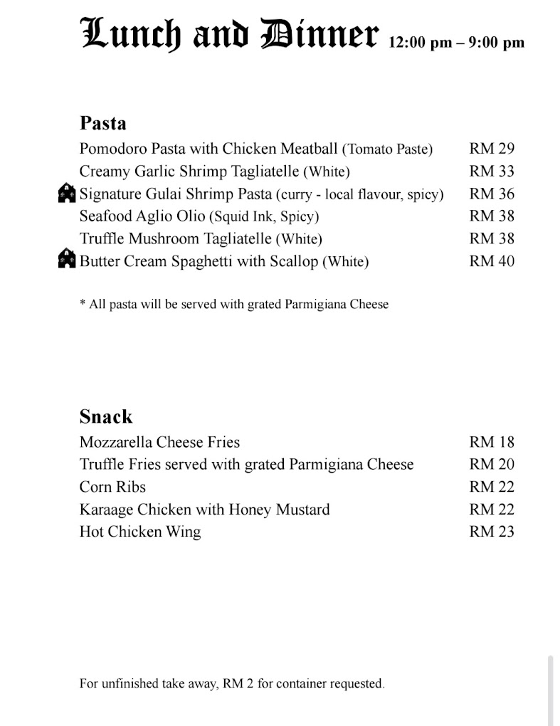 The Garden Cottage by Cara Caro — Menu, George Town, Pulau Pinang